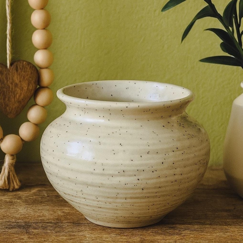 Vintage Studio Pottery Bowl Signed‎ Sheryl Speckled Blue Gray Stoneware